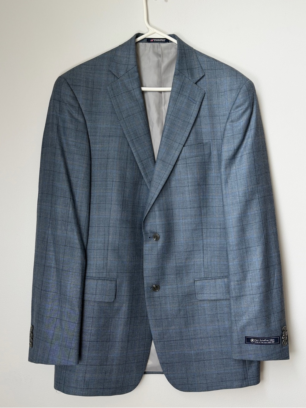 Hart Schaffner Marx‎ Plaid Blazer Sport Coat Two Button Jacket 40L